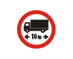 Accesul interzis autovehiculelor sau ansamblurilor de vehicule cu lungimea mai mare de X m