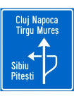 Presemnalizarea directiilor la o intersectie denivelata de drumuri