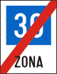 Sfarsitul zonei cu viteza recomandata 30 km/h